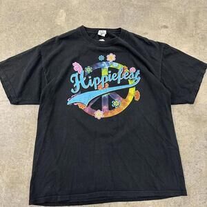 Vintage 2006 Hippiefest Concert Groahic Shirt Size XXL